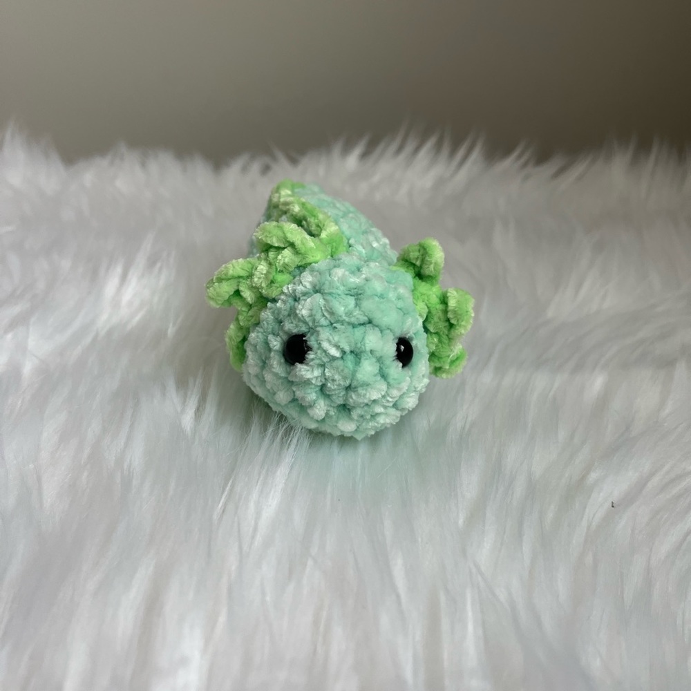 Green mini Axolotl plushie